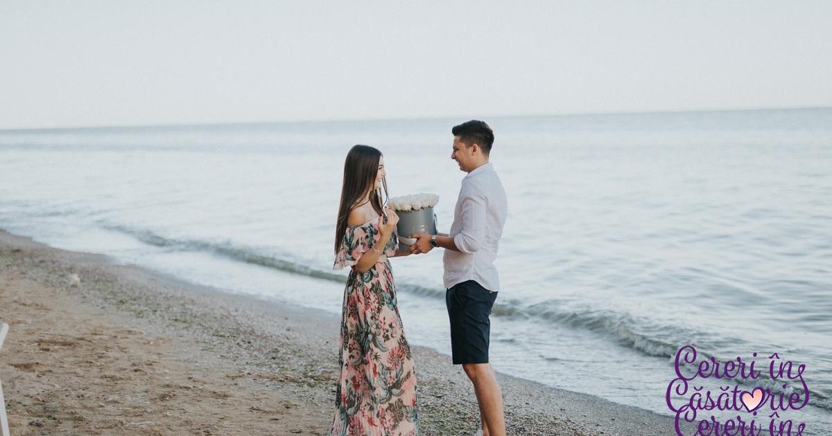 O cerere în căsătorie pe malul mării